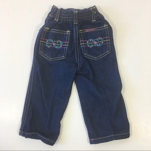 Baby Girl’s Vintage 80’s Longstreet Dark Wash Embroidered Jeans 9 Months